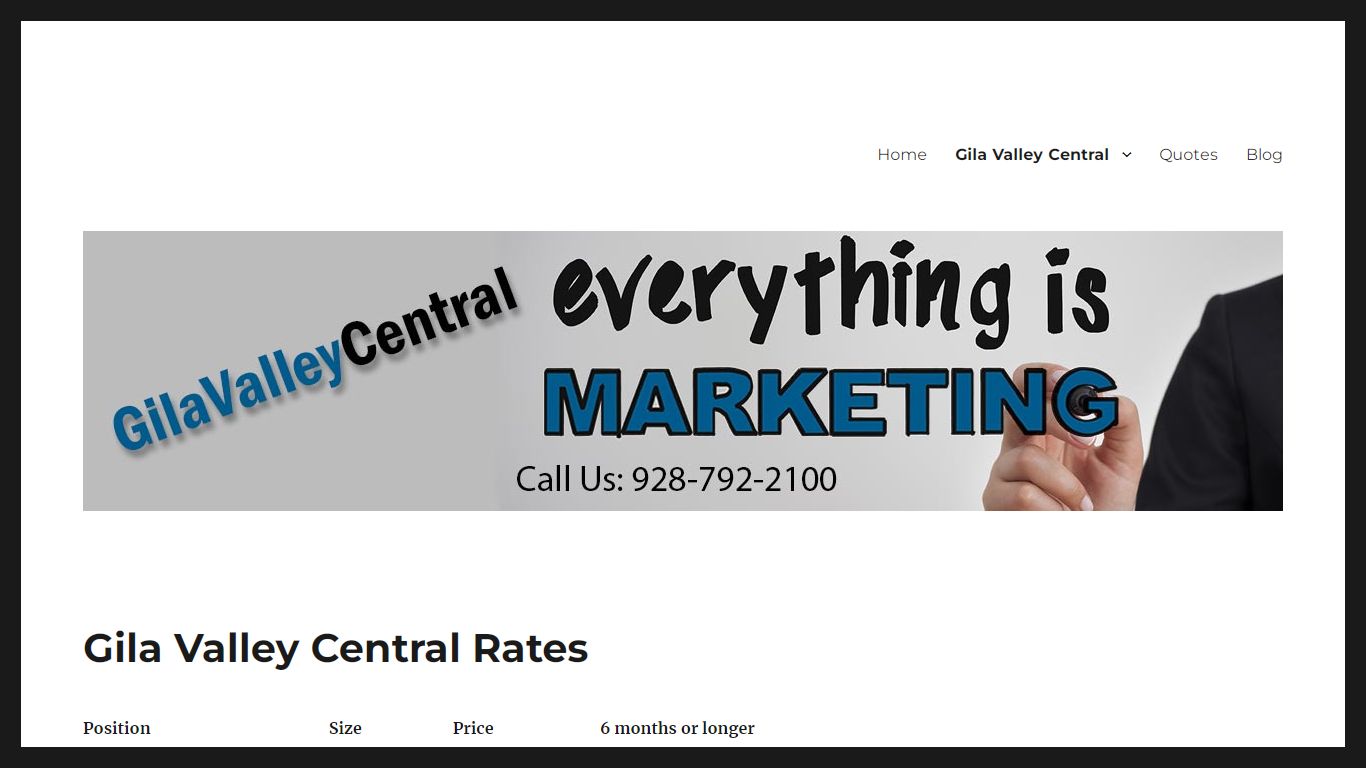 Gila Valley Central Rates – GVC Advertising